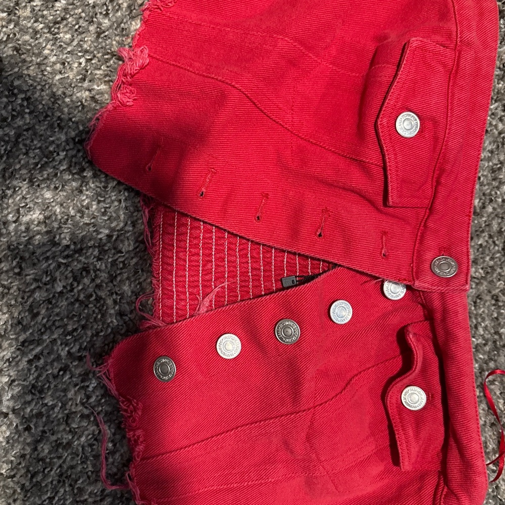 Paper moon Denim button up crop top